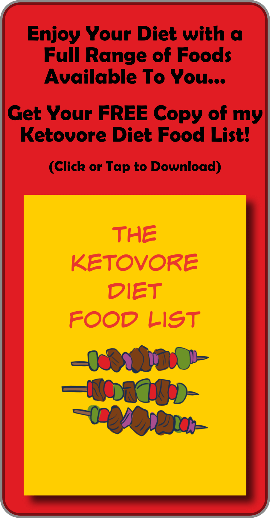 Ketovore Food List Advert